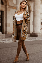 Load image into Gallery viewer, Brown Leopard Print Fur Cardigan
