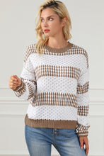 Load image into Gallery viewer, Multicolour Vertical Stripes Two Tones Drop Shoulder Sweater
