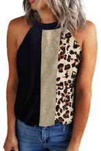 Load image into Gallery viewer, Leopard Color Block Casual Tank Top
