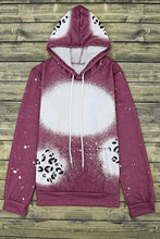 Load image into Gallery viewer, Leopard Tie Dye Print Kangaroo Pocket Pullover Hoodie
