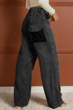 Load image into Gallery viewer, Gray Contrast Patched Pocket Corduroy Wide Leg Pants
