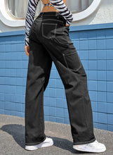 Load image into Gallery viewer, High Waist Straight Leg Cargo Pants with Pockets
