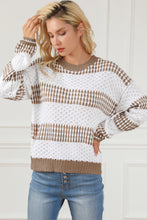 Load image into Gallery viewer, Multicolour Vertical Stripes Two Tones Drop Shoulder Sweater
