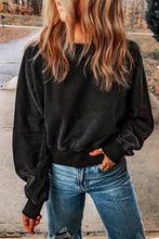 Load image into Gallery viewer, Acid Wash V-shape Open Back Sweatshirt
