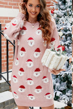 Load image into Gallery viewer, Light Pink Fuzzy Christmas Santa Clause Sweater Dress
