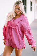 Load image into Gallery viewer, Retro Frilled Seam Crinkle Puff Sleeve Blouse
