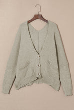 Load image into Gallery viewer, Gray Buttons Front Pocketed Sweater Cardigan
