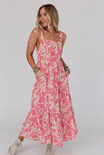 Load image into Gallery viewer, Gingham Floral Tie Shoulder Maxi Dress
