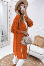 Load image into Gallery viewer, Orange Hollow-out Openwork Knit Cardigan
