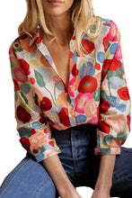 Load image into Gallery viewer, Multicolor Floral Print Bracelet Sleeve Shirt
