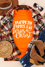 Load image into Gallery viewer, Orange PUMPKIN SPICE &amp; Jesus Christ Graphic T-shirt
