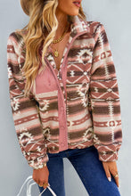 Load image into Gallery viewer, Pink Western Colorblock Snap Buttoned Sherpa Jacket
