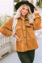 Load image into Gallery viewer, Brown Flap Pocket Buttoned Jacket
