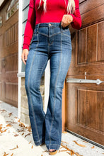 Load image into Gallery viewer, High Waist Seam Stitching Pocket Flare Jeans
