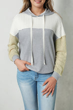 Load image into Gallery viewer, Gray Colorblock Patchwork Pullover Hoodie
