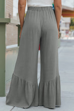 Load image into Gallery viewer, Dark Grey High Waist Ruffled Wide-Leg Pants
