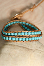 Load image into Gallery viewer, Double-Layer Hand-Woven Turquoise Beaded Bracelet
