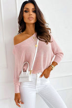 Load image into Gallery viewer, Pink Ribbon Bow Knot Dolman Sleeve Sweater
