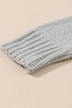 Load image into Gallery viewer, Light Grey Chunky Knit Turtle Neck Drop Shoulder Sweater
