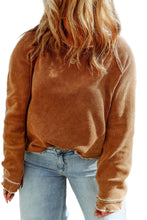 Load image into Gallery viewer, Chestnut Exposed Seam Detail Plus Size Textured Top
