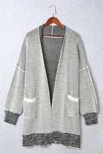 Load image into Gallery viewer, Gray Plus Size Textured Knit Cardigan
