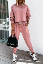 Load image into Gallery viewer, Pink Solid Sport Boxy Fit Pullover &amp; Pants Outfit
