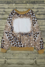 Load image into Gallery viewer, Leopard Print Bleached Long Sleeve Top
