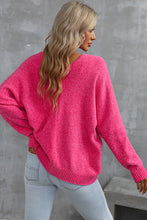 Load image into Gallery viewer, Rose Buttons Front Pocketed Sweater Cardigan
