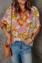 Load image into Gallery viewer, Abstract Print V Neck Half Sleeve Blouse
