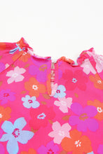 Load image into Gallery viewer, Multicolour Floral Bubble Sleeve Tiered Babydoll Dress
