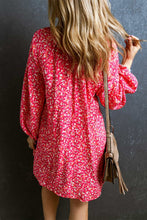 Load image into Gallery viewer, Floral Print Empire Waist Bubble Sleeve Dress
