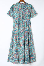 Load image into Gallery viewer, Paisley Print Boho Holiday Ruffle Tiered Maxi Dress
