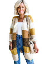 Load image into Gallery viewer, Stripe Colorblock Open Front Pocketed Cardigan
