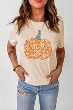 Load image into Gallery viewer, Khaki Sweet Floral Pumpkin Graphic Tee
