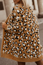 Load image into Gallery viewer, Brown Leopard Print Fur Cardigan
