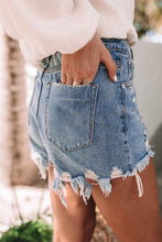 Load image into Gallery viewer, Distressed Raw Edge Jean Shorts
