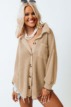 Load image into Gallery viewer, Khaki Waffle Knit Button Up Casual Shirt
