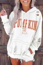 Load image into Gallery viewer, White PUMPKIN SPICE Distressed Hoodie
