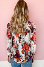 Load image into Gallery viewer, Red Retro Floral Long Sleeve Blouse
