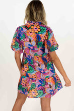 Load image into Gallery viewer, Multicolor Floral Print V Neck Puff Sleeve Mini Dress
