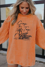 Load image into Gallery viewer, Orange Crop Top Corn Graphic Corded Sweatshirt

