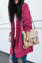 Load image into Gallery viewer, Rose Plaid Knitted Long Open Front Cardigan
