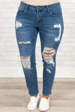 Load image into Gallery viewer, Plus Size Distressed Ripped Skinny Jeans
