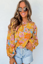 Load image into Gallery viewer, Ginger Floral Print Ruffle Puff Sleeve Blouse
