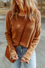 Load image into Gallery viewer, Textured Round Neck Long Sleeve Top
