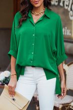 Load image into Gallery viewer, 3/4 Puff Sleeve Oversize Shirt
