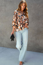 Load image into Gallery viewer, Floral Print 3/4 Sleeve Babydoll Blouse
