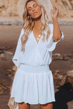 Load image into Gallery viewer, 3/4 Sleeves Textured Smocked Drape Beach Dress
