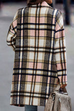 Load image into Gallery viewer, Pink Plaid Button Up Lapel Jacket
