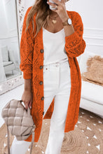 Load image into Gallery viewer, Orange Hollow-out Openwork Knit Cardigan
